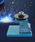 Heavy Duty Rotary Welding Positioner Turntable with cast iron base and adjustable 0-90 degree angle for metalwork.