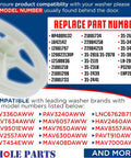 Heavy Duty Washer Thrust Bearing Replacement Kit 12002213 part numbers and compatible models list for easy installation