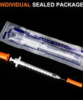 1ml 30G 5 16th Inch 8mm Lab Syringes Individual Pack Of 60 Leak Resistant Plunger With Clear Markings For Precise Dispensing Clear Barrel Easy Read Measurements Lab Supplies, sealed pack