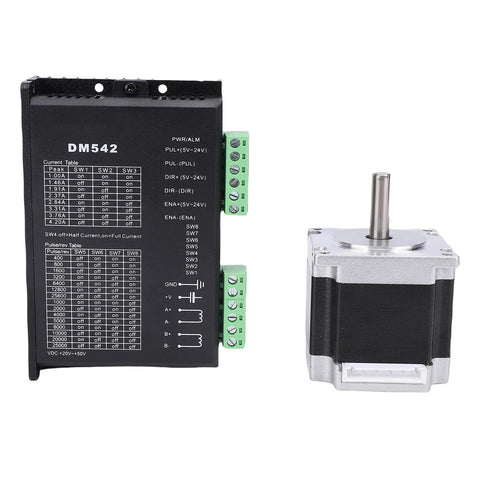 Heavy Duty Closed Loop Stepper Motor Kit Featuring Rugged Alloy Steel Construction And Silent Runner For Zero Skip Control On CNC Engraving And 3D Printing Shop Projects, includes driver and motor.