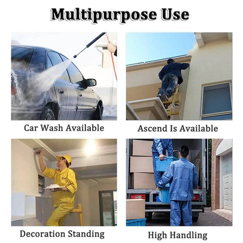 Foldable Scaffold Platform With Adjustable Height And Length, Heavy Duty Work Tower For Home Repair, Car Washing Station, Portable Stepladder Setup Delivers That No Sweat Performance in action for car wash, home decoration, and high handling tasks.