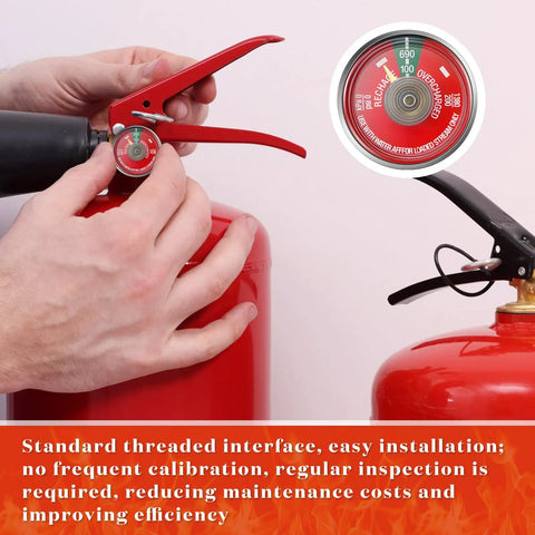 Heavy Duty 100 PSI Pressure Gauge 4 Pack Red Dial Stainless Steel Replacement For Portable Water Fire Extinguishers No Sweat Precision Heavy Duty Rig Top Shelf Safety Gear