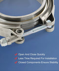3 Inch V Band Flange And Clamp Kit Stainless Steel For Turbo Exhaust Downpipes Universal Fit close-up detail view