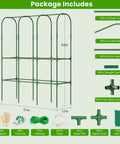 U Shaped Garden Cucumber Trellis For Raised Beds A Sturdy 62 Inch Tall Metal Plant Support diagram with included parts