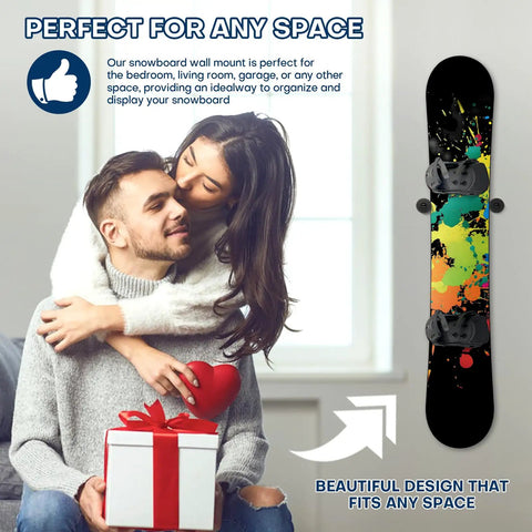 Heavy Duty Snowboard Wall Mount With Slick Pu Rubber Grip To Hold Your Boards Tight For Zero Fuss Garage Storage Compatible With Skis And Decks For Quick Year Round Organization displayed in cozy living room setting.
