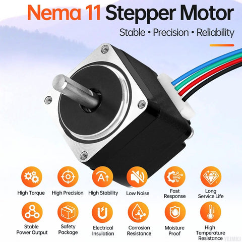 Nema 11 Stepper Motor 1.8 Degree 2 Phase High Torque 8Ncm Bipolar 28x28x30mm Body With 1 Meter Cable For 3D Printer CNC Robot