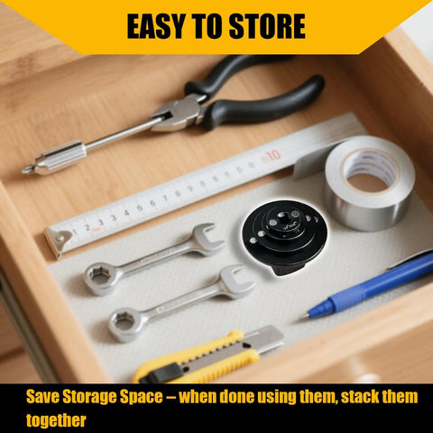 Tough As Nails Low Profile Impact Socket Adapter Set Featuring Heavy Duty Strong Magnets And Stubby Drive Conversion Fits Tight Quarters 4 Piece CRV steel set in a neatly organized toolbox.