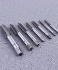 7 Pcs Straight Flute Screw Tap Set For DIY Metalworking Tools To Cut Threads In Aluminum And Plastic Includes Plug Drill And Hole Cutter Heavy Duty Bearing Steel Taps For Pros And Weekend Warriors, steel, 7.5 x 1 x 0.5 cm
