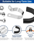 111 Piece Cable Clamp Set With Ten Sizes For Wires And Hoses 304 Stainless Steel P Clamps With Rubber Cushions detail view