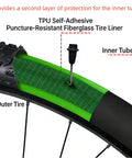 TPU Bike Tire Liner Kit Puncture Proof Tube Protector For 12 To 29 Inch Wheels Fits 700C Road And Mountain Bikes Two Pack Green