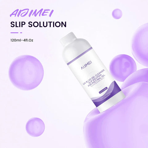Polygel Nail Slip Solution Kit 120ml For Polygel Builder Nails Hard Gel Cleanser With Dual End Brush, Glass Mixing Cup, Lint Free Wipes, And Nail Art Tool For Smooth, Even Application. 120ml bottle