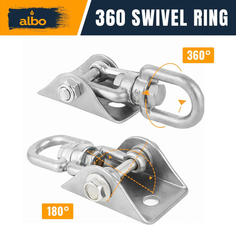 Heavy Duty Ceiling Mount Bracket With 360 Degree Swivel And Locking Carabiner, 2650 Lbs Capacity, For Hammock Chair, Porch Swing, Yoga Swing, Punching Bag, Wood Beam And Concrete Installation