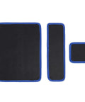 Flexible PVC Magnetic Tool Mat Set With Three Pad Sizes 12.8 By 9.64 Inches 12.8 By 4.1 Inches And 4.33 By 4.33 Inches For Holding Screws Nuts Bolts And Sockets On Hoods Toolboxes And Metal Surfaces In Garage Or Auto Repair, three black blue mats