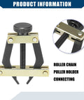Beefed Up Roller Chain Tool Set For Bicycle Motorcycle Go Kart And ATV Chains Detacher Breaker Cutter And Chain Puller Holder Compatible With 25 To 60 Chain Sizes Durable Carbon Steel Two Pack Black showing roller chain puller holder.