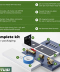 DIY Water Spigot Kit And Hose Bib Extender With Brass Connector, includes pre-drilled hole adapter and complete hardware set