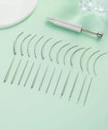 Piercing Taper Ball Grabber Tool Kit For Quick Jewelry Swaps 14G 16G 18G 20G showing straight and curved pins with grabber tool