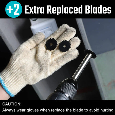 Inside Pipe Cutter With Two Extra Blades For PVC And Plastic Pipe Pro Grade Tool shown with extra blades
