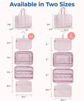 Travel Toiletry Bag With Jewelry Organizer Hanging Cosmetic Case For Jewelry And Essentials Pink L Carry On Makeup Bag