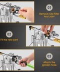 Installation process of Brass and Anodized Aluminum Pressure Washer Water Inlet Fitting 3/8 NPT Male To 3/4 GHT Female Adapter Two Pack