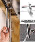 Adjustable Basin Wrench For Tight Spaces With Self Adjusting Gripping Jaws The Handy Faucet Nut Tool in use under sink