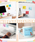 100 Pack Funny Sticky Notes for Work 3 by 3 Inches Sarcastic Self Adhesive Notepads with 25 Designs displayed in various settings