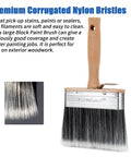 5 Inch Deck Stain And Sealer Block Brush For Wood And Masonry with high-capacity nylon bristles, pro-grade large fence brush