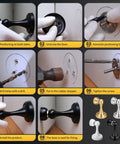 Step-by-step installation of Magnetic Door Stop Heavy Duty Stainless Steel Anti Rust Premium Door Stopper With Wall And Floor Mount For Various Door Types 1 Pack Matte Finish Fits Most Doors.