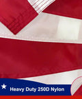 Rugged 3x5 Outdoor American Flags For 250th Anniversary Betsy Ross Style Nylon With Embroidered Stars And Sewn Stripes