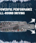 Top view of Remote Control Warship And Battleship Boat With 2.4G Control, Twin Motor High Speed RC Ship For Pool And Lake.