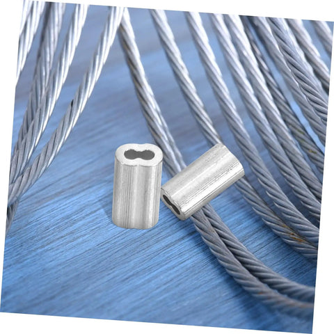 Kick Ass Heavy Duty Aluminum Cable Sleeves, Eight Shaped Snare Wire Ferrules for USB C Charger ends, showing two ferrules.