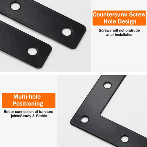 Close-up of 10 Pack Flat L Corner Braces 80mm By 80mm Right Angle Brackets With Screws For Wood Furniture Repair Stainless Steel Mending Plates