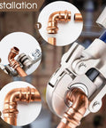 Zero Lead Copper Press Fittings One Half Inch Copper Coupling With Stop Five Eighths Inch Outer Diameter Twelve Pack PxP Press Fittings installation