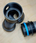40mm Vacuum Hose Y Splitter Adapter with Swivel Fittings for dust collection, converting one hose into two ports on power tools