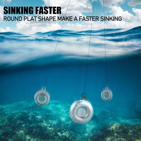 Five Pack Coin Sinkers Fishing Weights Disc Weights No Roll Lead Weights For Freshwater And Saltwater Fishing 4oz Each