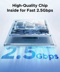 Diagram of high-quality chip for Five Port 2.5Gb Ethernet Switch With Five 2.5Gb Ports, boosting 2.5Gbps speed.