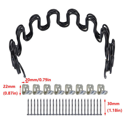 Nailing The Sag Out Of Your Favorite Sofa With This Rock Solid 16 Inch Couch Spring Repair Kit featuring Z wire clips and screws for recliners.