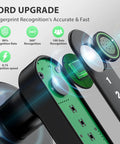Close-up view of a biometric Smart Door Lock With Knob Keyless Entry Entry Handle Home Security Fingerprint Door Knob For Bedroom Front Door Or Apartment Generate Passcodes Remotely Black showing fingerprint sensor and keypad details.