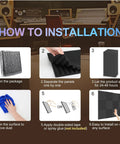 Installation steps for 50 Pack Dope Acoustic Foam Panels For Studio Walls, Soundproof, 1 Inch Thick, 12x12 Inches, Black.