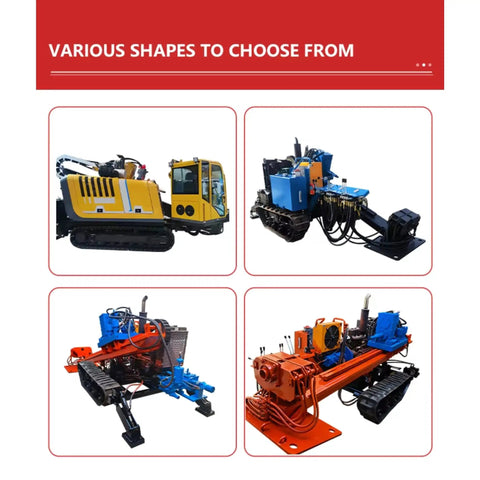 Heavy Duty HdD Horizontal Directional Drilling Machine Boss Level Walk Over Tracker Knockout Performance for Rough Field options shown.