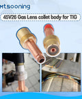 5 Pack Copper Gas Lens Collet Body Set For TIG Welding Torch 17 18 26 Series Pro Grade 45V26 2.4mm 3 32 Inch Stubby Gas Lens Kit.
