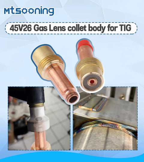 5 Pack Copper Gas Lens Collet Body Set For TIG Welding Torch 17 18 26 Series Pro Grade 45V26 2.4mm 3 32 Inch Stubby Gas Lens Kit.