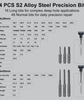 Detailed image of 64 PCS S2 Alloy Steel Precision Bits for Badass Mini Electric Screwdriver Set With 70 Precision Bits And Five Variable Torque Settings.