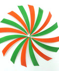 4 Inch Right Wing Shield-Cut Feather Fletching Pack Premium 100 Percent Natural Feathers Orange And Green 60-Count