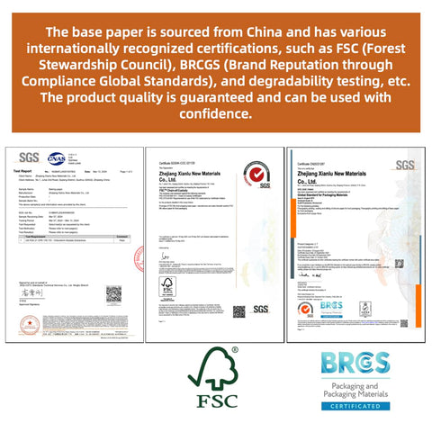 Heavy Duty 6X6 Inch Pre Cut Parchment Paper Squares 19200 Ct Bulk Case Oven Safe Non Stick Baking Sheets For Commercial Kitchens And High Volume Bakeries certification documents from SGS and FSC.