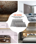 Collage featuring 16 Gauge 20 Degree Angled Finish Nails 1-1/2 Inch 1000 Pack Galvanized, displayed in home settings.
