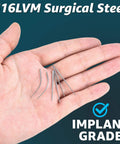 16G Piercing Taper Insertion Tool for Flat Back Earrings and Nose Rings, 316LVM Surgical Stainless Steel in hand, 6pcs kit