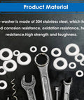 Silver Pop Rivet Washer Assortment Kit 375 Pcs In Five Sizes 3/32 1/8 5/32 3/16 1/4 Inch For Rivets Stainless Steel And Aluminum Blind Rivet Washers Pro Grade Diy Auto Repair And Metal Fabrication displayed with tools on dark surface.