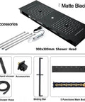 Turn Your Bathroom Into A Slick Spa Vibe With This Badass Smart Thermostatic Shower System Featuring Matte Black Bar Rain Head accessories and components.