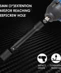 Top Tier HLFuBynox 45 Piece Metric Impact Socket Kit 1/2 Inch Drive With Deep Shallow Sockets Extension And Universal Joint Reducer For Auto Garage Tire Repair Jobs Under The Hood, 75mm extension