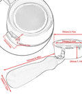 58mm Bottomless Portafilter For Breville Dual Boiler Machines Straight Up 304 Stainless Steel Filter Basket with wood handle dimensions and features.